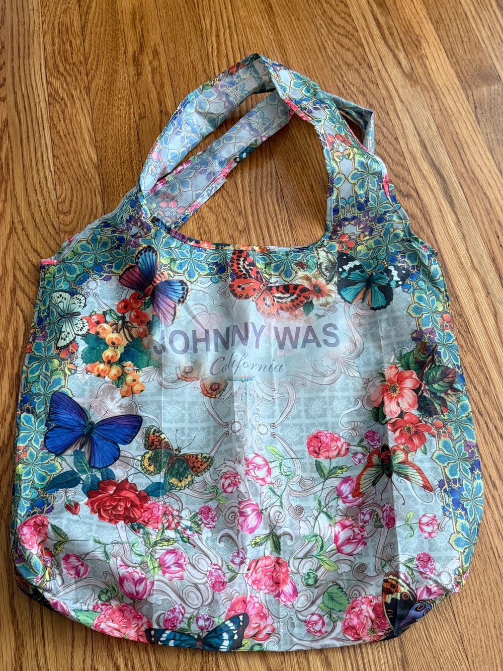Johnny Was floral boho nylon tote bag